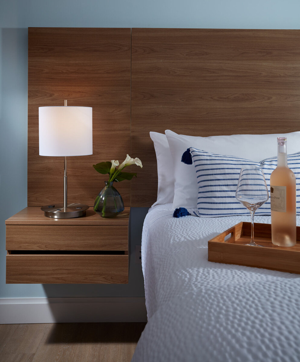 detail image of bed at our jupiter beach hotel